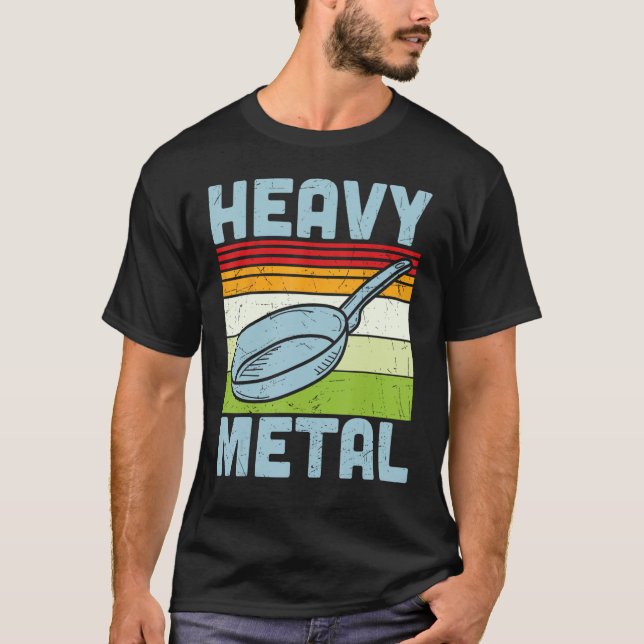 Lättare Metall Frying Pan Sten Rocker T Shirt (Framsida)