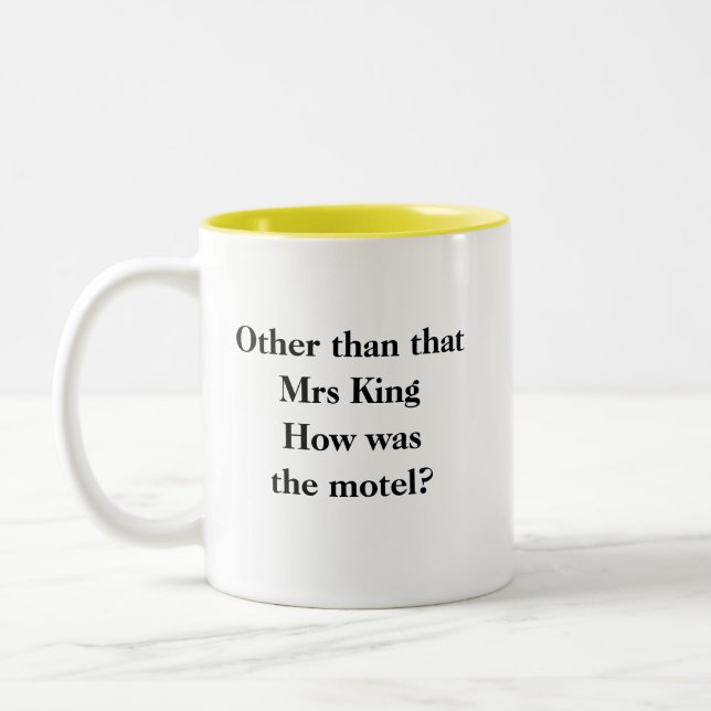 Lättare Novelty Kaffe, ANNAT ÄN KUNG Två-Tonad Mugg (Vänster)