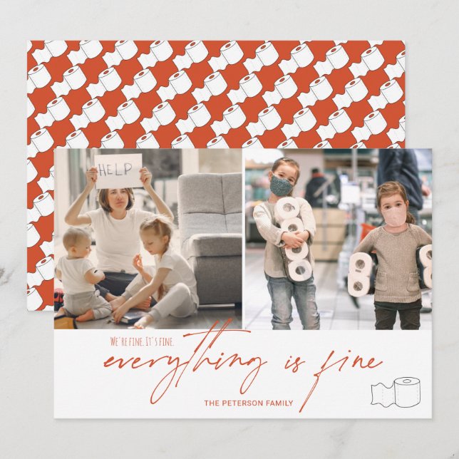 Lättare orange för 2020 bra 2-fotorutnät kort (Fram/baksida)