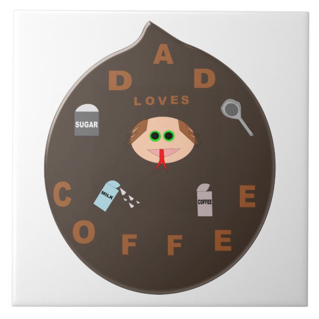 Lättare Pappa Monster Kärlek Coffee Tile Kakelplatta (Framsidan)