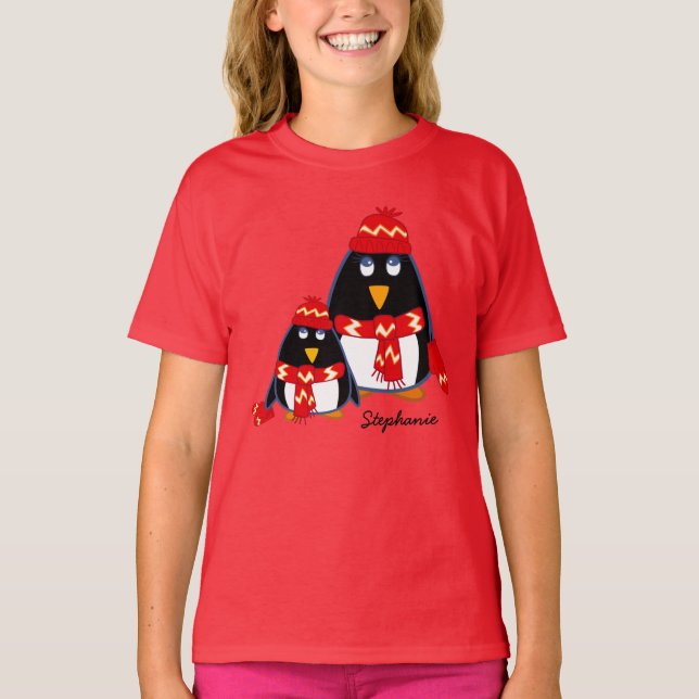 Lättare Penguins Kids T-shirt (Framsida)