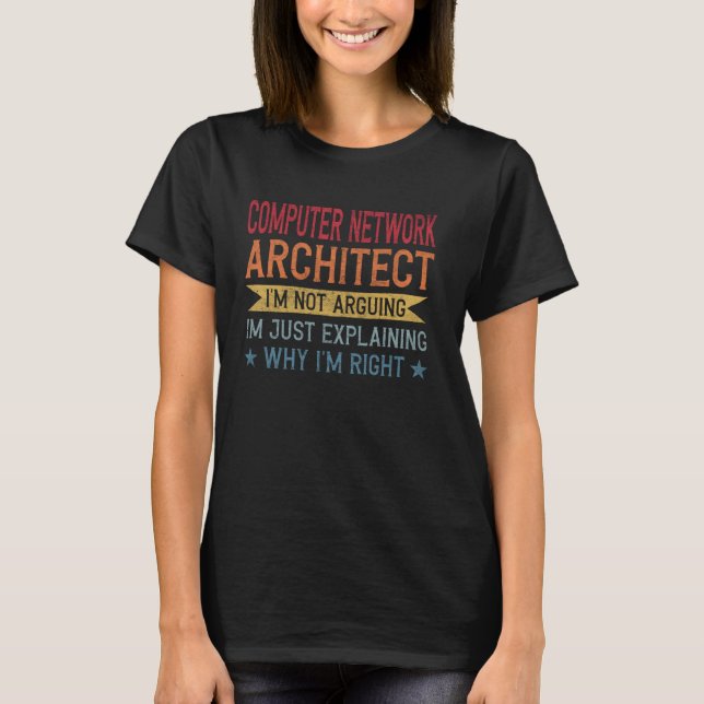 Lättare professionell offertdatornätverksarkitekt t shirt (Framsida)