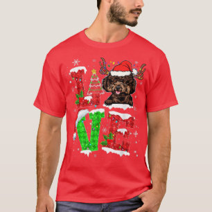 Lättare Pudel Hund Träd-jul Ljus Julafton Pajama T Shirt