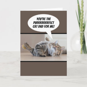 Lättare purrfect Pappa från en katt på Fars dag Kort