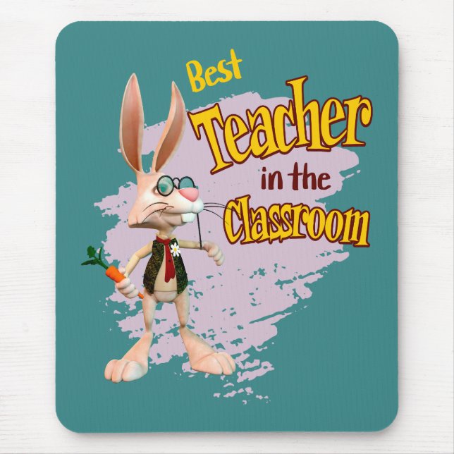 Lättare Rabbit Best Teacher i klassrummet Musmatta (Framsidan)