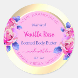 Lättare Rosa och Guld produktförpackningsetiketter Runt Klistermärke