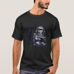 Lättare rymden Astronaut Chihuahua Hund Reading Bo T Shirt