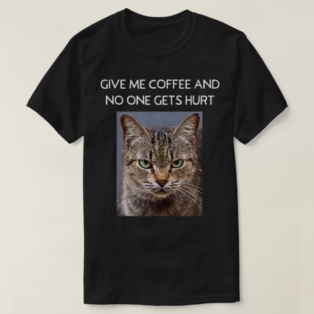 Lättare Sarcastic Cat Quote for Coffee Älskare for T Shirt (Design framsida)