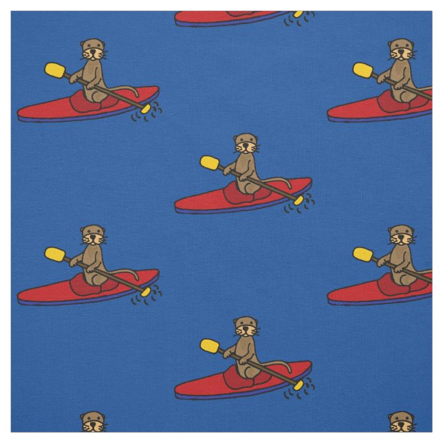 Lättare sjön Otter Kayaking-Tecknaden Tyg (Provkarta)