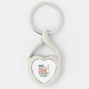 Lättare sjuksköterska Gift sjuksköterska Advocate Twisted Heart Silverfärgad Nyckelring