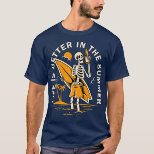 Lättare Skeleton Surfer Funny Wave Surfing Surfa C T Shirt