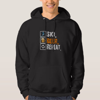 Lättare Ski Beer Repeat Skiing & Skiers Hoodie