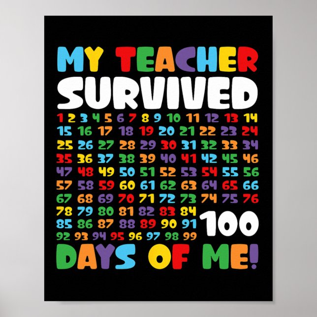 Lättare skolpojkar Flickor barn 100 dagar skoldag  Poster (Framsidan)