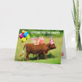 Lättare skotsk höland Steer Birthday Kort