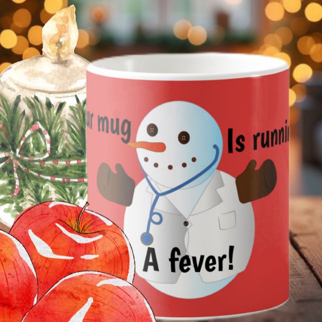 Lättare snögubbe doktor-söt vinterkakafeber kaffemugg (Skapare uppladdad)
