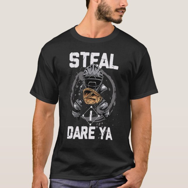 Lättare Softball Softball Catcher T Shirt (Framsida)