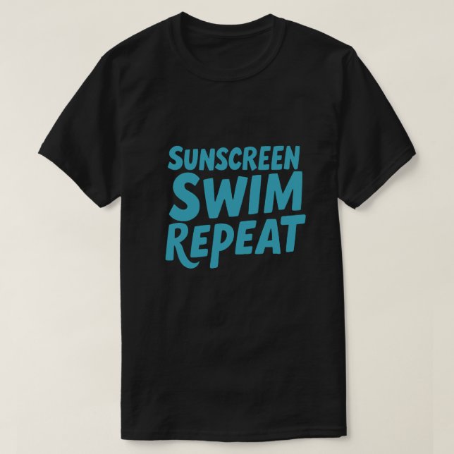 Lättare sommarcitattecken "Solskärm, Simma, repe T Shirt (Design framsida)