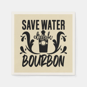 Lättare spara vatten dricker bourbon ord art pappersservett
