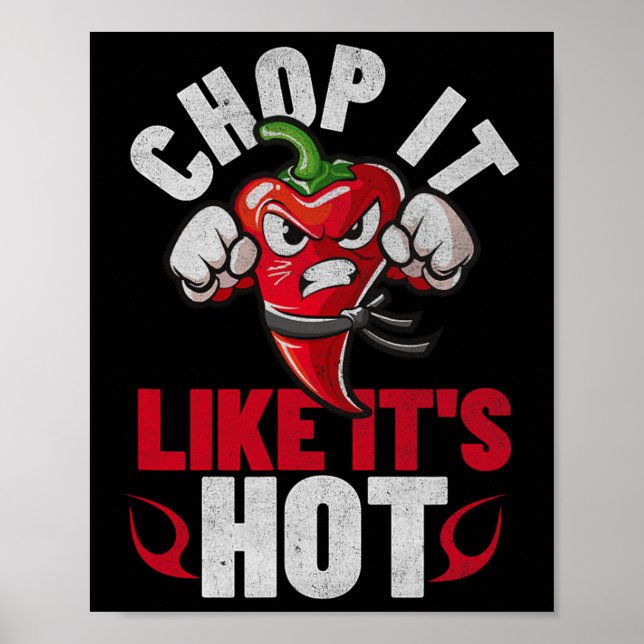 Lättare Spicy Chili Karate Design Chile Pepper Hum Poster (Framsidan)