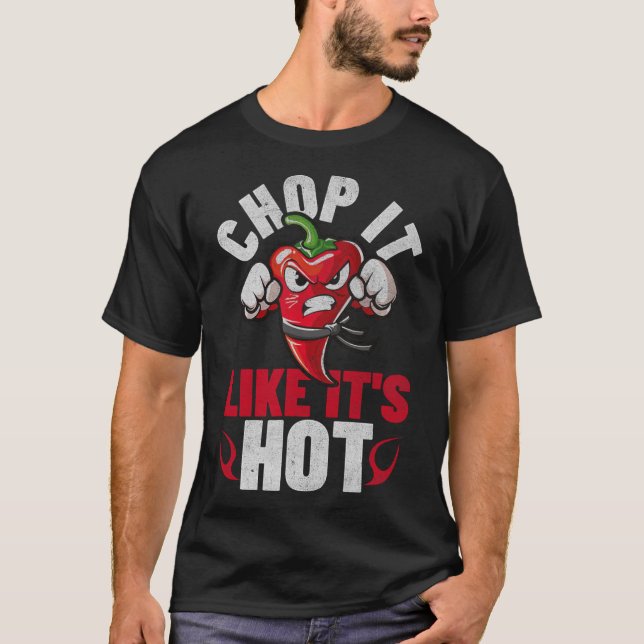 Lättare Spicy Chili Karate Design Chile Pepper Hum T Shirt (Framsida)