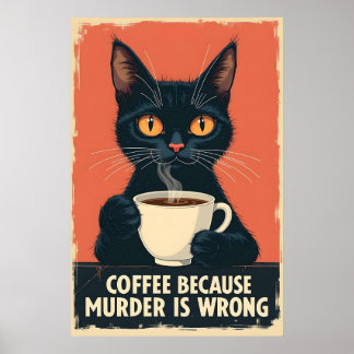 Lättare svart kaffekaffekonst - kaffe för mord poster