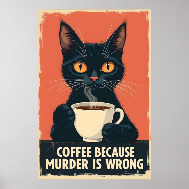 Lättare svart kaffekaffekonst - kaffe för mord poster (Framsidan)