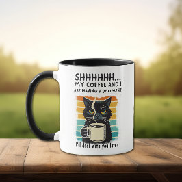 Lättare svart katt Sarkastic Coffee Moment Mugg