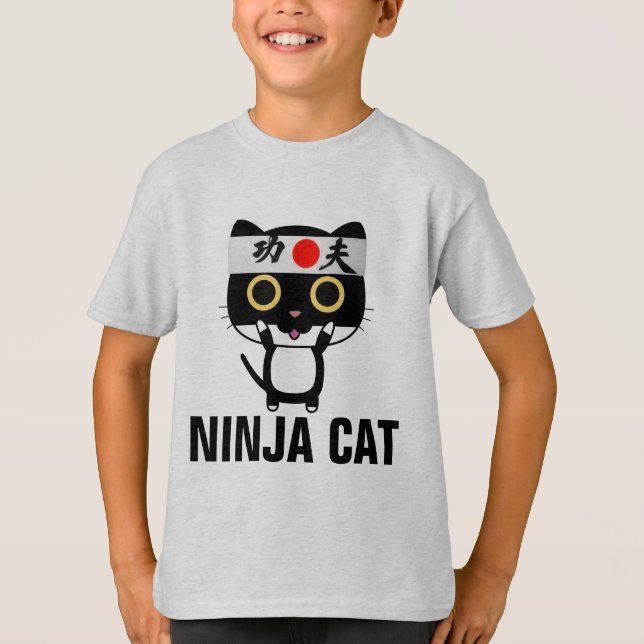 Lättare T-tröjor för pojkar NINJA CAT Tröja (Framsida)