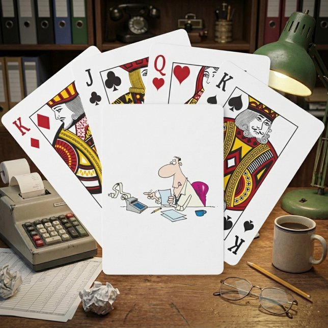Lättare Tecknad Accountant Kontors humor Casinokort (Skapare uppladdad)