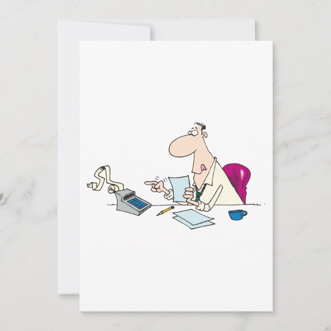 Lättare Tecknad Accountant Kontors humor Inbjudningar (Framsida)