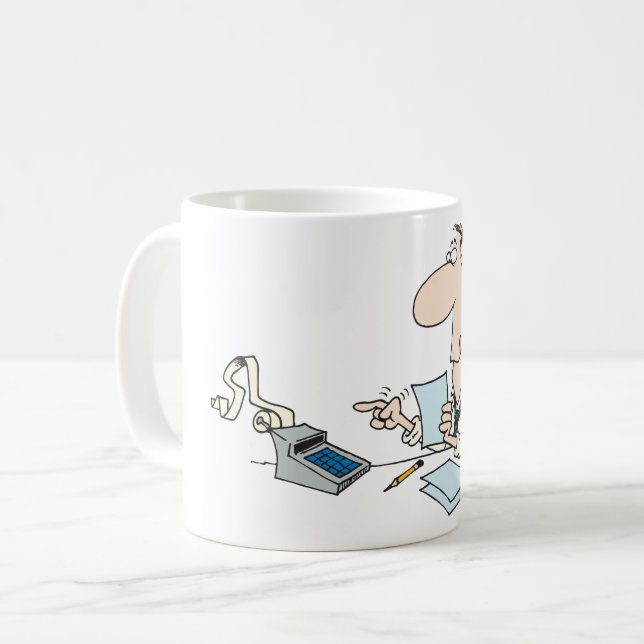 Lättare Tecknad Accountant Kontors humor Kaffemugg (Framsida vänster)