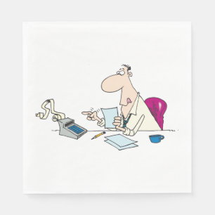 Lättare Tecknad Accountant Kontors humor Pappersservett