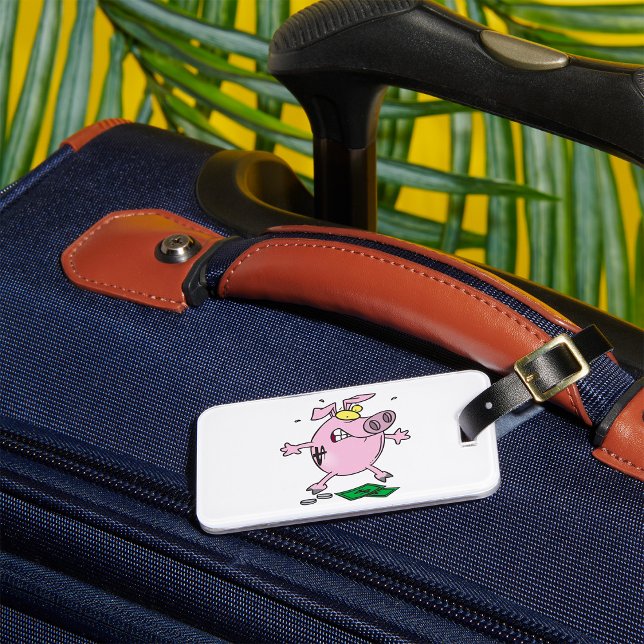 Lättare Tecknad Piggy Bank Bagagebricka (Skapare uppladdad)