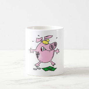 Lättare Tecknad Piggy Bank Kaffemugg