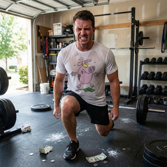 Lättare Tecknad Piggy Bank T Shirt (Skapare uppladdad)