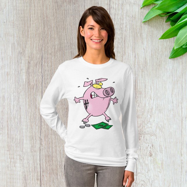 Lättare Tecknad Piggy Bank T Shirt (Skapare uppladdad)