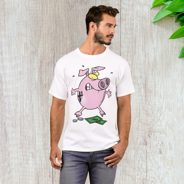 Lättare Tecknad Piggy Bank T Shirt (Skapare uppladdad)