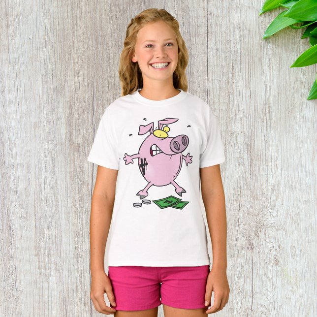 Lättare Tecknad Piggy Bank T Shirt (Skapare uppladdad)