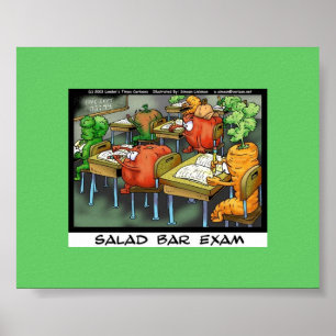 Lättare Tecknad Poster "Salad Pub Exam"