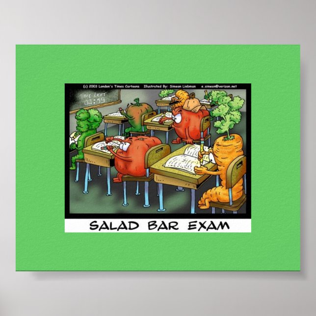 Lättare Tecknad Poster "Salad Pub Exam" (Framsidan)