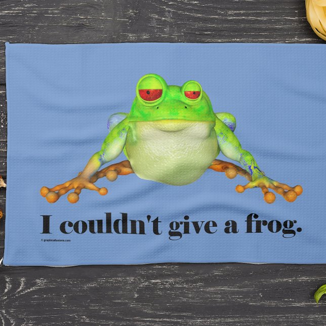 Lättare Tecknad Sarcastic Frog Kökshandduk (Skapare uppladdad)