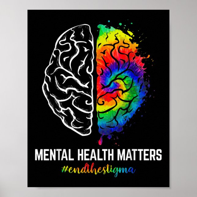 Lättare tie Dye Stigma Mental Health Awarene Poster (Framsidan)