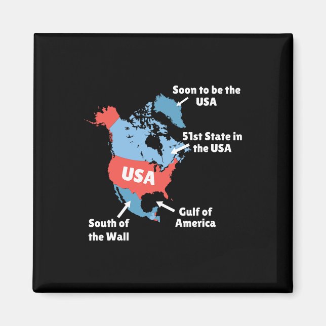 Lättare Trump Karta i USA - Kanada Magnet (Framsidan)