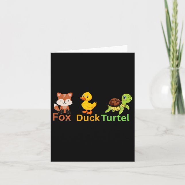 Lättare Trump Subtle Fox Anka Turtle Cute Animal 1 Kort (Framsida)