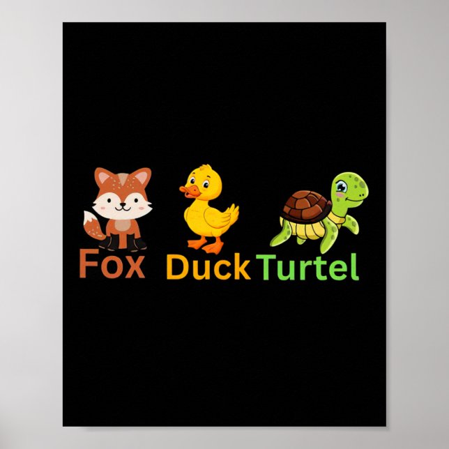 Lättare Trump Subtle Fox Anka Turtle Cute Animal 1 Poster (Framsidan)