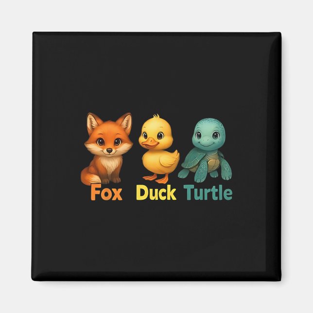 Lättare Trump Subtle Fox Anka Turtle Cute Animal 2 Magnet (Framsidan)