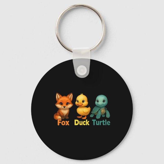 Lättare Trump Subtle Fox Anka Turtle Cute Animal 2 Nyckelring (Framsida)