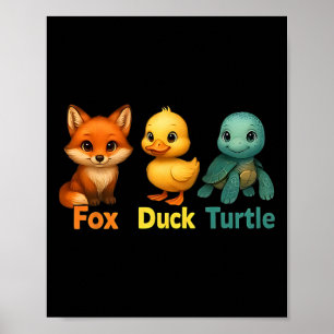 Lättare Trump Subtle Fox Anka Turtle Cute Animal 2 Poster