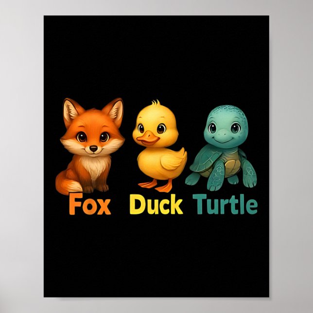Lättare Trump Subtle Fox Anka Turtle Cute Animal 2 Poster (Framsidan)