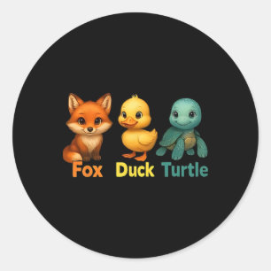 Lättare Trump Subtle Fox Anka Turtle Cute Animal 2 Runt Klistermärke